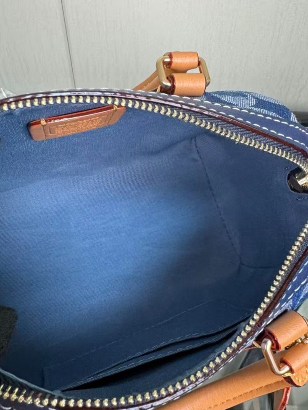 Coach Denim Mini Rowan Satchel with Signature Logo - Picture 7 of 7